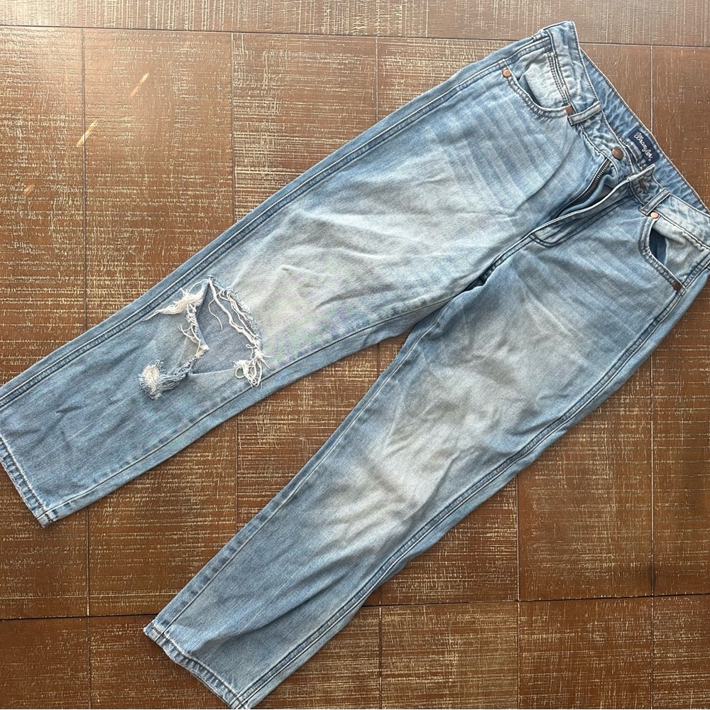Wrangler Men's Light Blue Ripped Skinny Jeans